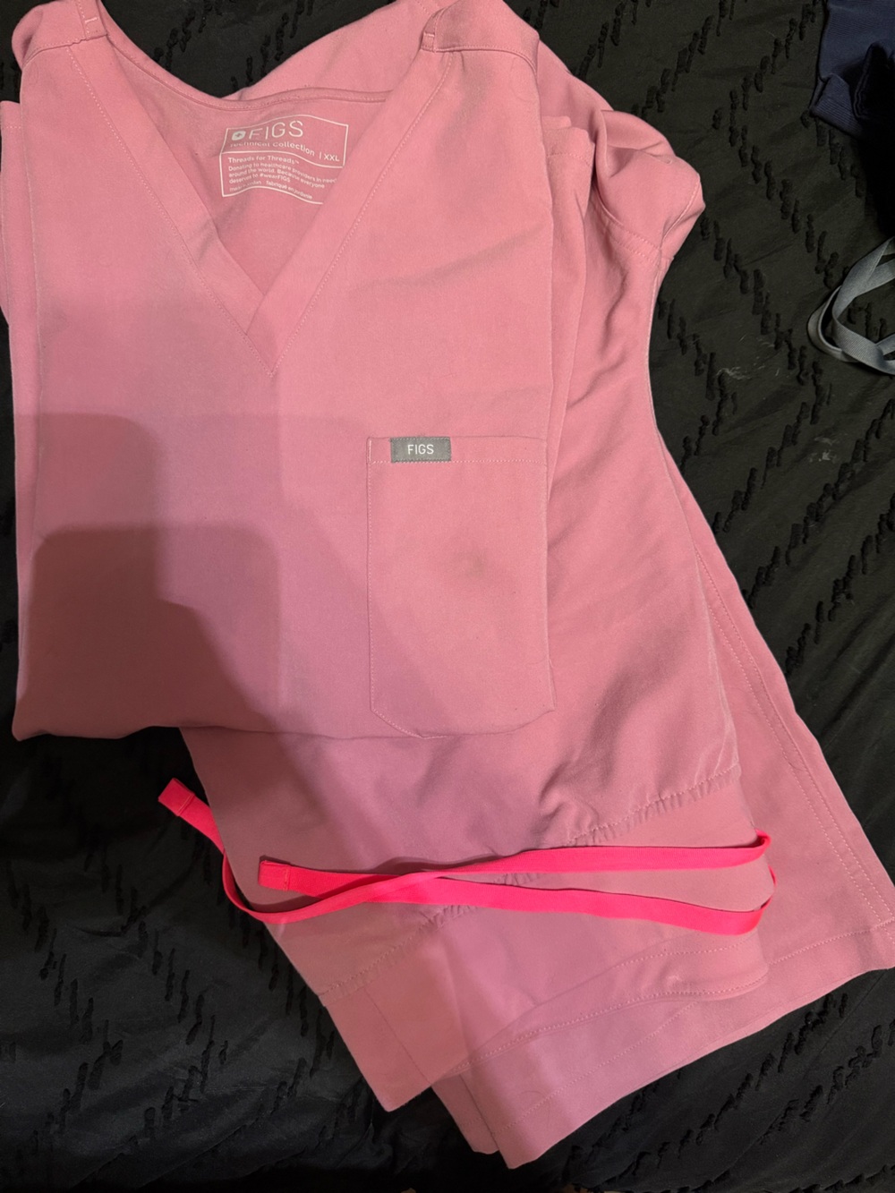 Figs Technical Collection chalk Pink Medical Scrub Top